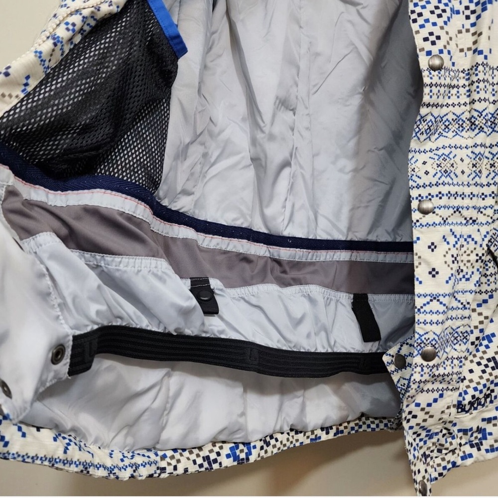 Burton dryride Ginger pixilated fair isle snowflake hooded snowboarding jacket - Picture 3 of 6